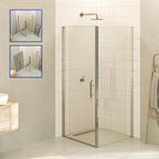 NICOLE - Cabina doccia con ingresso frontale e porte pieghevoli in vetro temperato da 8 mm