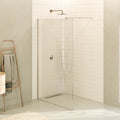 FIONA - Panel de Ducha Walk-In en Vidrio Transparente 10 mm con Perfil y Barra Estabilizadora Cromado