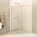 FIONA - Panel de Ducha Walk-In en Vidrio Transparente 10 mm con Perfil y Barra Estabilizadora Cromado