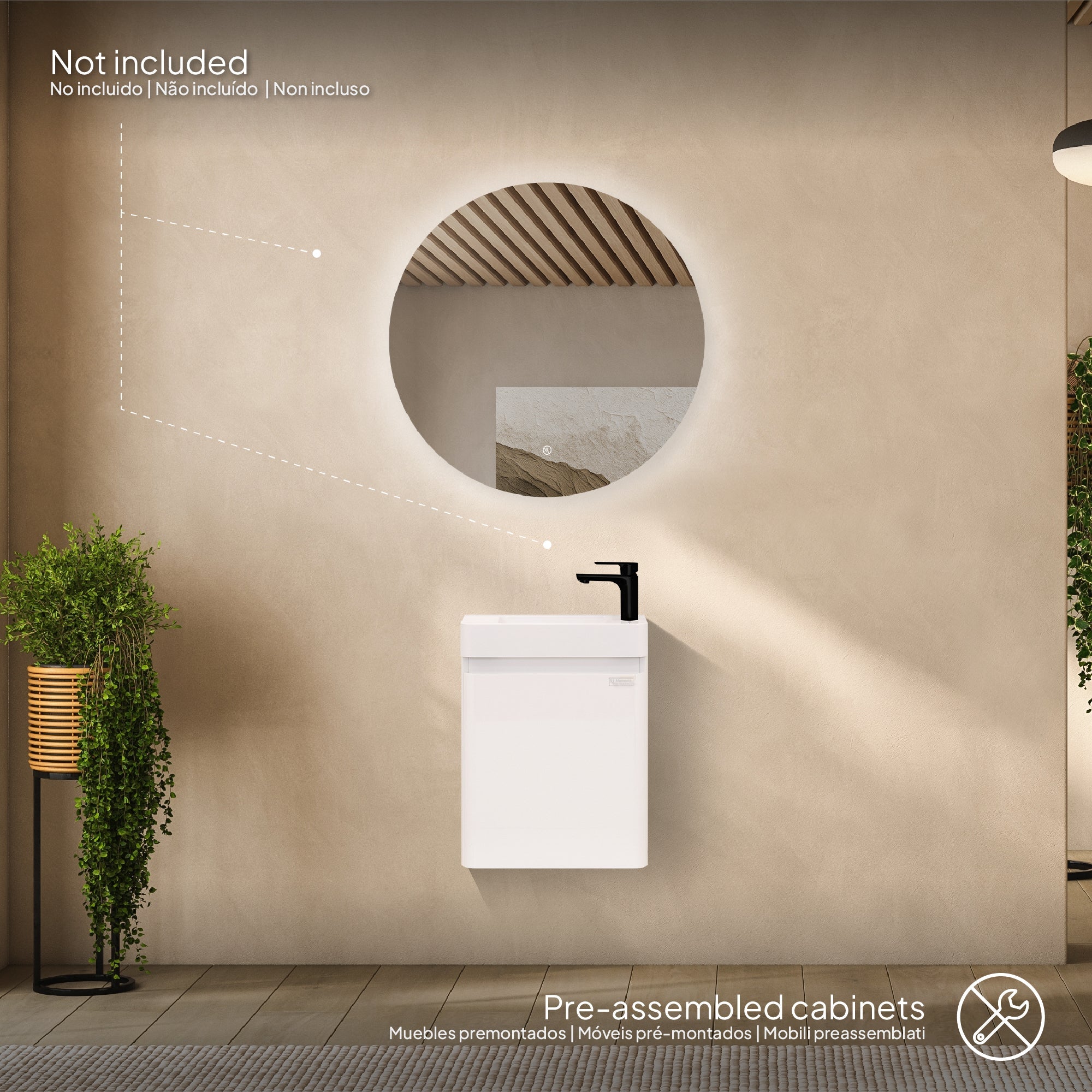 Galene - Mobile lavabo sospeso con cassetti soft-close