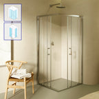 DIANA - Cabina de ducha de entrada en esquina con puertas correderas en vidrio templado