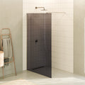 FIONA - Panel de ducha Walk-In en Vidrio Oscurecido 10 mm con perfil y Barra Estabilizadora Cromado