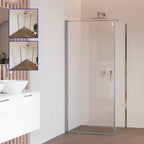HELLEN - Cabina doccia frontale con porte battenti in vetro temperato e profili in alluminio