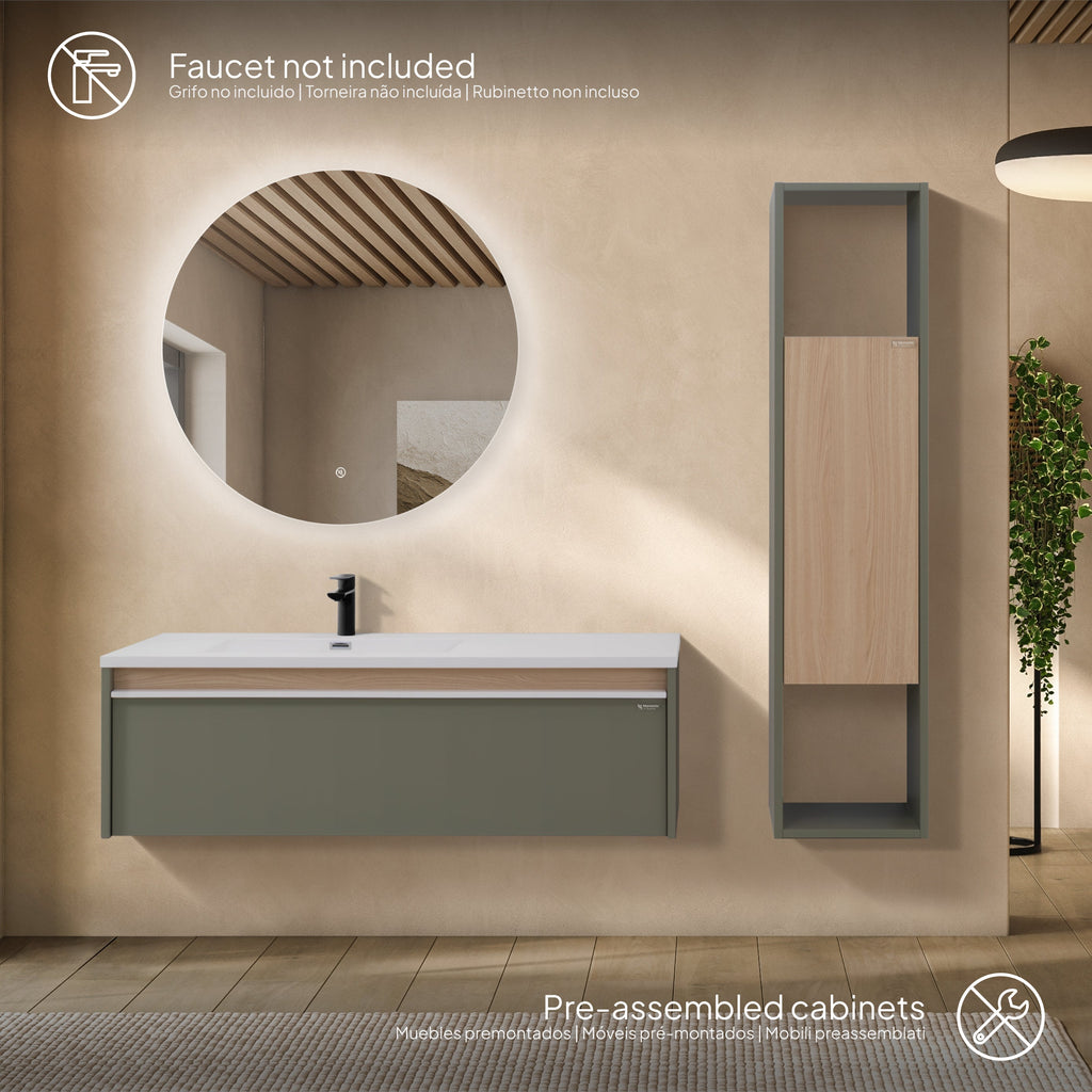 Nereia - Conjunto de casa de banho suspenso - Disponível em 120 cm