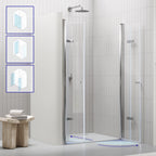 LENA - Frontal de ducha con puertas plegables en vidrio templado