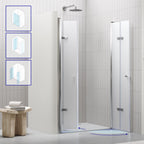 LENA - Frontal de ducha con puertas plegables en vidrio templado esmerilado