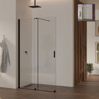 NADINE - Panel de Ducha Walk-In en Vidrio Templado 8 mm con Perfil Negro