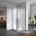 JAYLA - Cabine de duche reversível, portas de abrir, vidro 6mm e perfis pretos