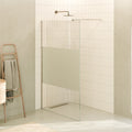 FIONA - Panel de Ducha Walk-In en Vidrio Parcialmente Esmerilado 10 mm con perfil y Barra Estabilizadora Cromado