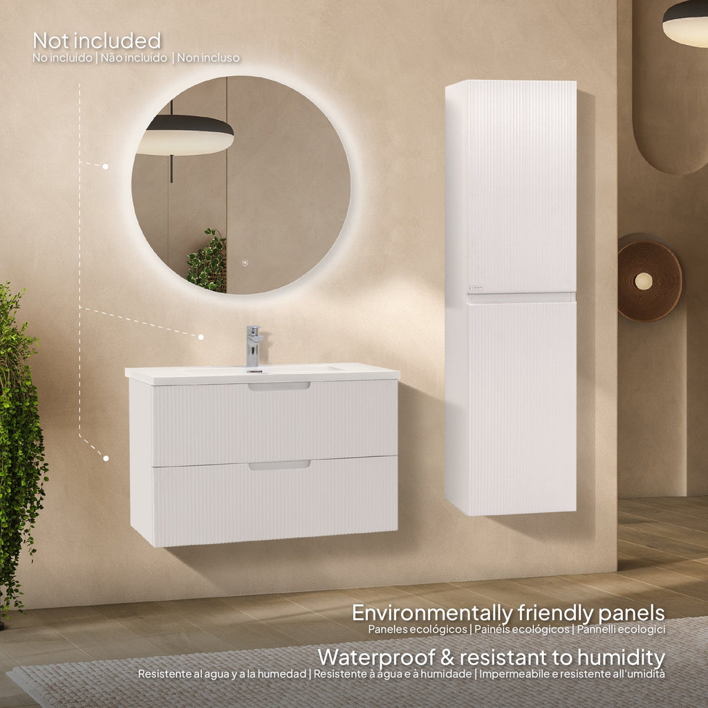 Tália - Mobile laterale sospeso con anta soft-close | Vari Colori