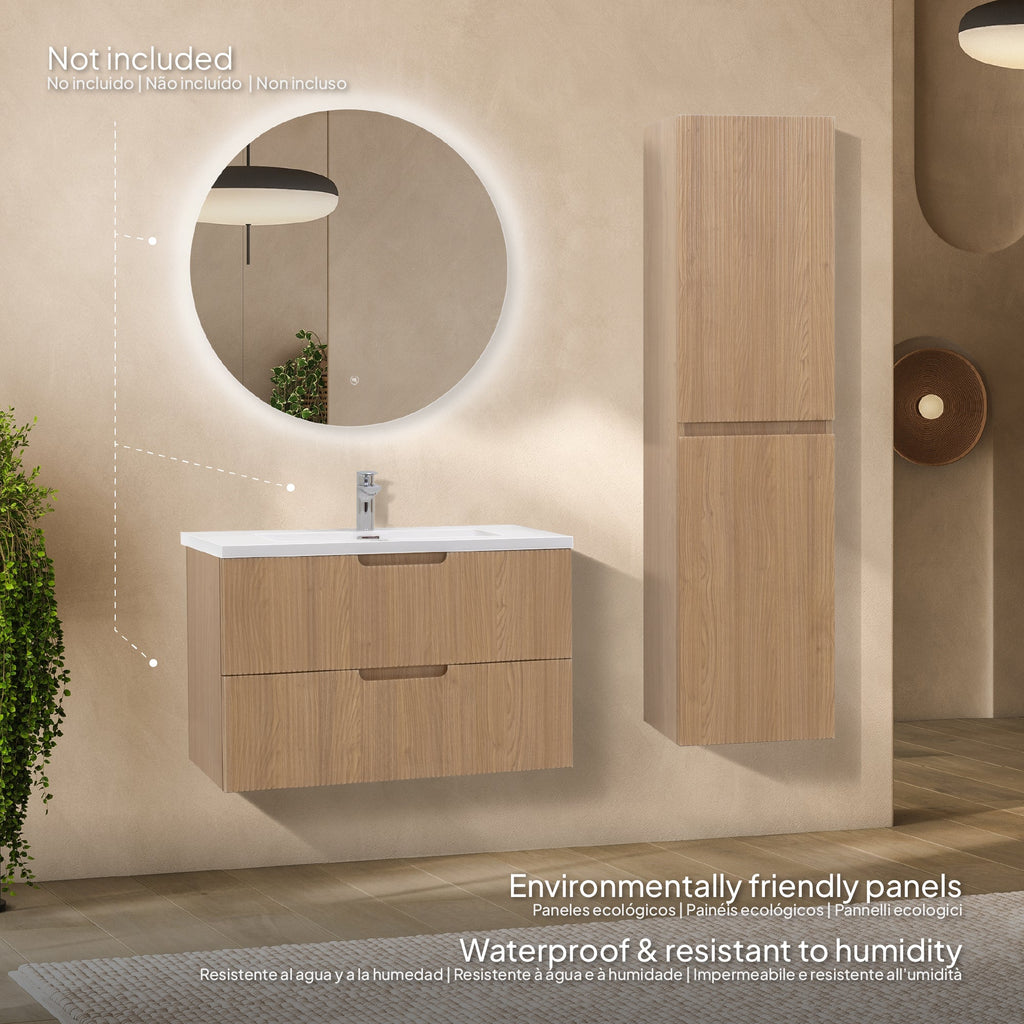 Tália - Mobile laterale sospeso con anta soft-close | Vari Colori
