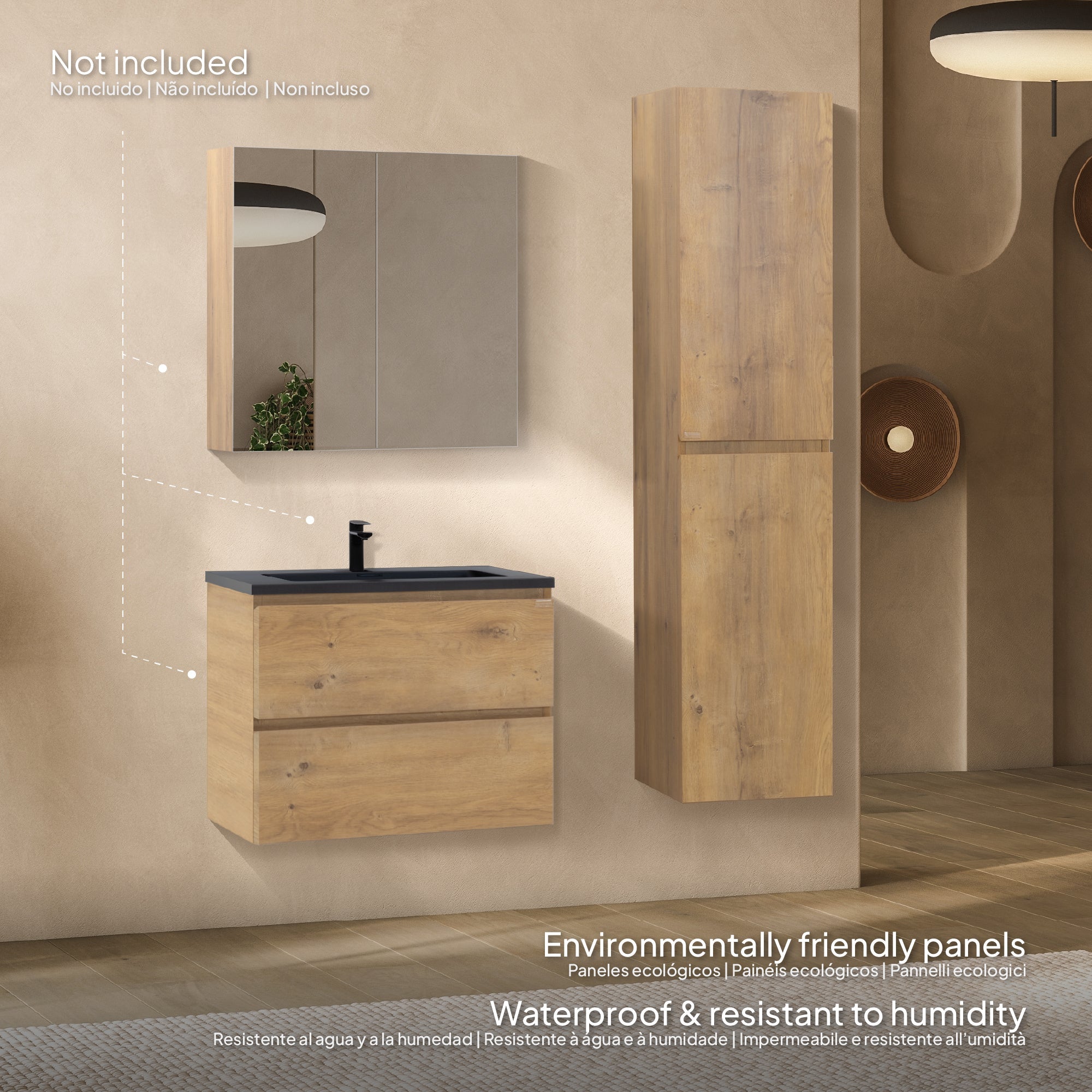 Atena - Colonna laterale bagno con soft-close | 2 Colori