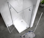 JAYLA - Cabina de ducha reversible, puertas abatibles, vidrio de 6 mm y perfiles cromados