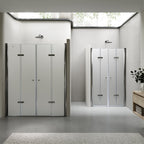 LENA - Frontal de ducha con puertas plegables en vidrio templado esmerilado