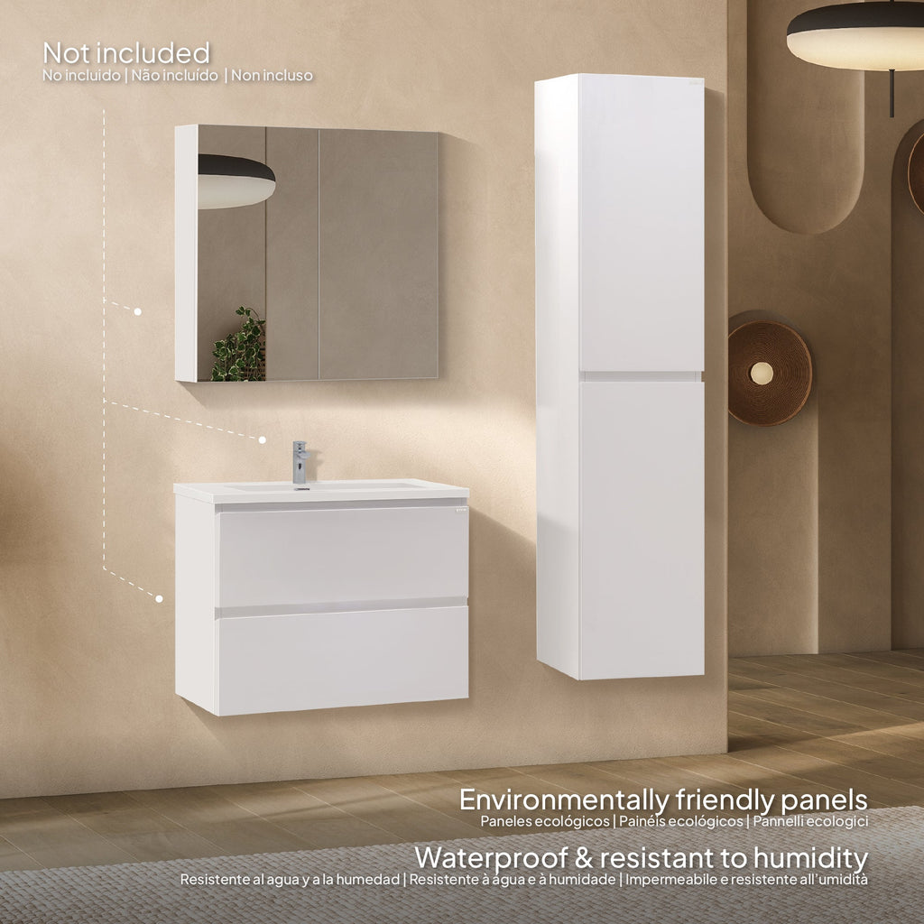 Atena - Colonna laterale bagno con soft-close | 2 Colori