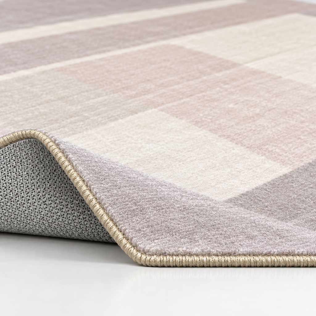 Tapete PINDAR cinzento, rosa e branco — formato retangular