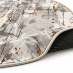Tappeto STEFAN grigio, beige e dorato — formato rotondo