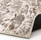 Tappeto STEFAN grigio, beige e dorato — formato rettangolare