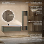Nereia - Mueble de lavabo suspendido 120 cm con cajón soft-close