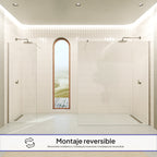 FIONA - Panel de Ducha Walk-In en Vidrio Transparente 10 mm con Perfil y Barra Estabilizadora Cromado