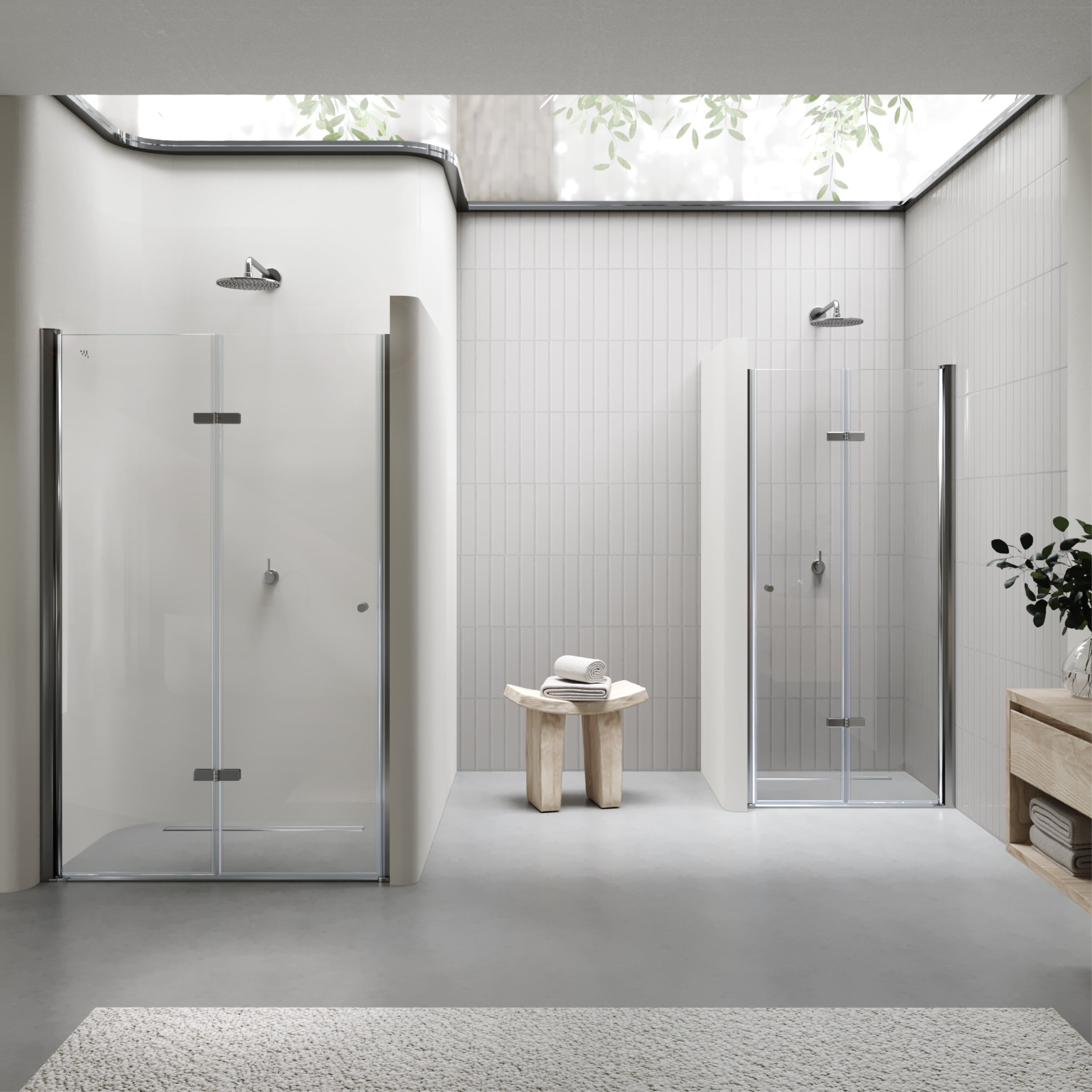 MILA - Puerta plegable en vidrio templado de 6 mm - Varios tamaños