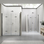 LENA - Frontal de ducha con puertas plegables en vidrio templado