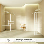 GIANNA - Panel de Ducha Walk-In en Vidrio Templado con Bloques, Perfil Blanco y Barra Estabilizadora