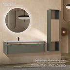 Nereia - Mobile laterale bagno sospeso con contenitore
