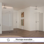 NADINE - Pannello Doccia Walk-In in Vetro Temperato 8 mm con Profilo cromato