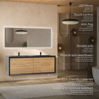 Fidia - Conjunto de baño suspendido doble - Disponible en 150 y 190 cm