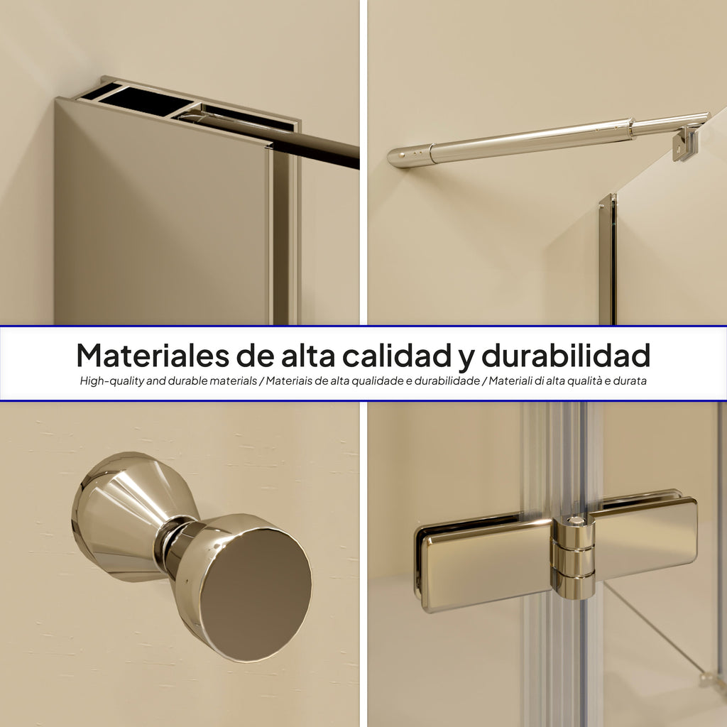 ALICE - Cabina doccia ad angolo con porte articolate in vetro temperato