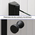 MILA - Puerta plegable en vidrio templado de 6 mm con perfiles negros - Varios tamaños