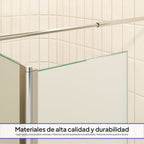 FIONA - Painel de duche walk-In com painel lateral giratório 40 cm em vidro satinado 10mm com perfil e barra estabilizadora cromado
