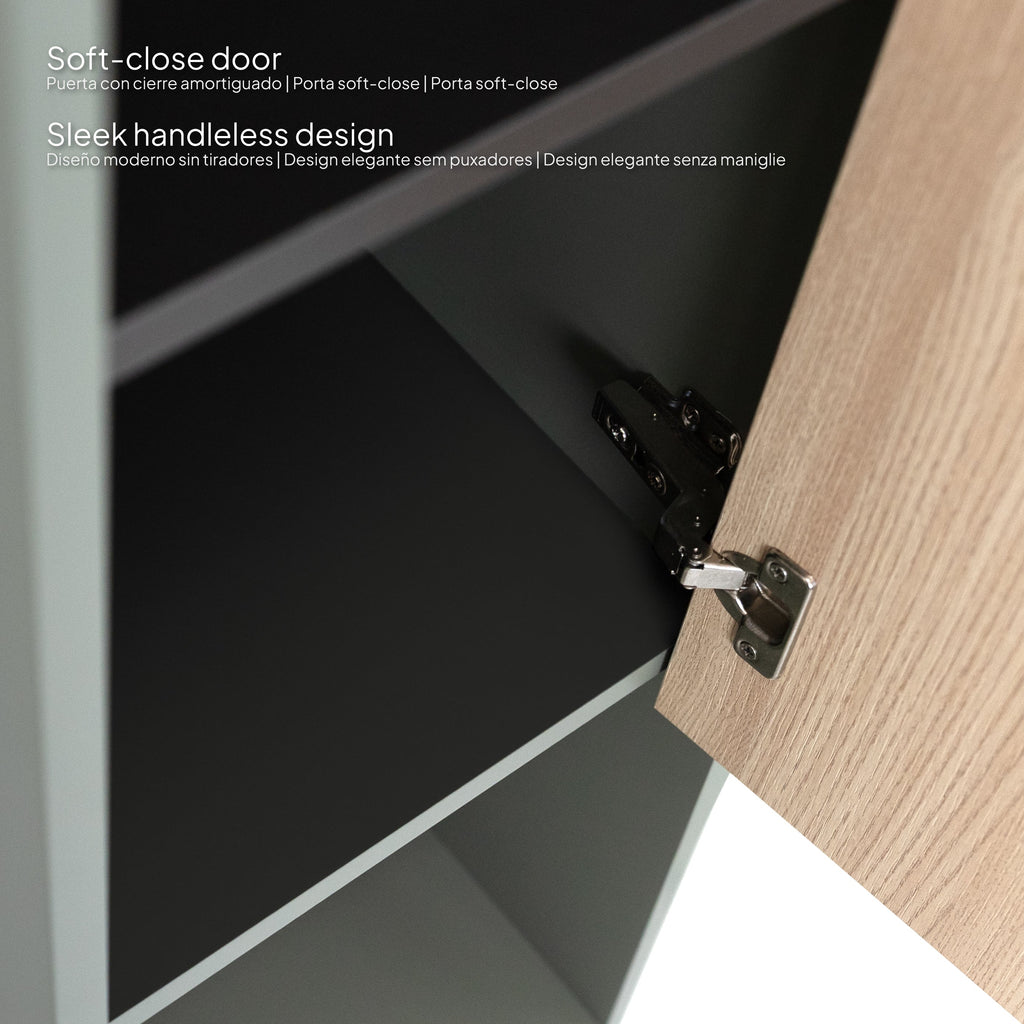 Nereia - Mobile laterale bagno sospeso con contenitore