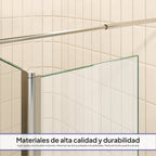 FIONA - Painel de duche walk-In com painel lateral giratório 40 cm em vidro transparente 10mm com perfil e barra estabilizadora cromado