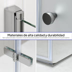 EMMA - Cabine de duche com vidro meio fosco 6mm - Portas articuladas e perfis em Inox