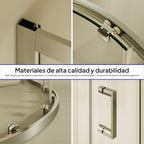 ELLA - Cabina de ducha de cuadrante en vidrio transparente, puertas correderas y perfiles en aluminio