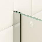 FIONA - Painel de duche walk-In em vidro fosco 10mm com perfil e barra estabilizadora cromado