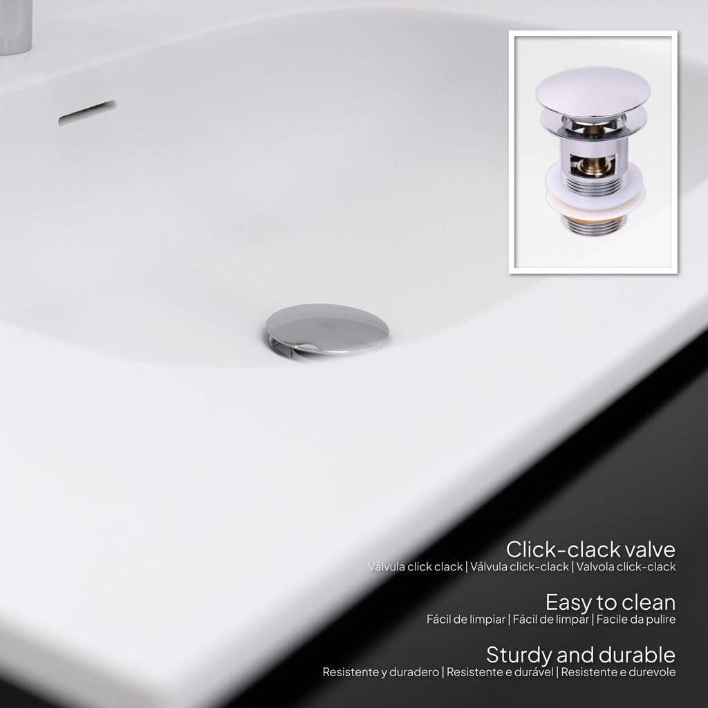 Dafne - Mobile lavabo sospeso 120 cm in nero opaco con soft-close