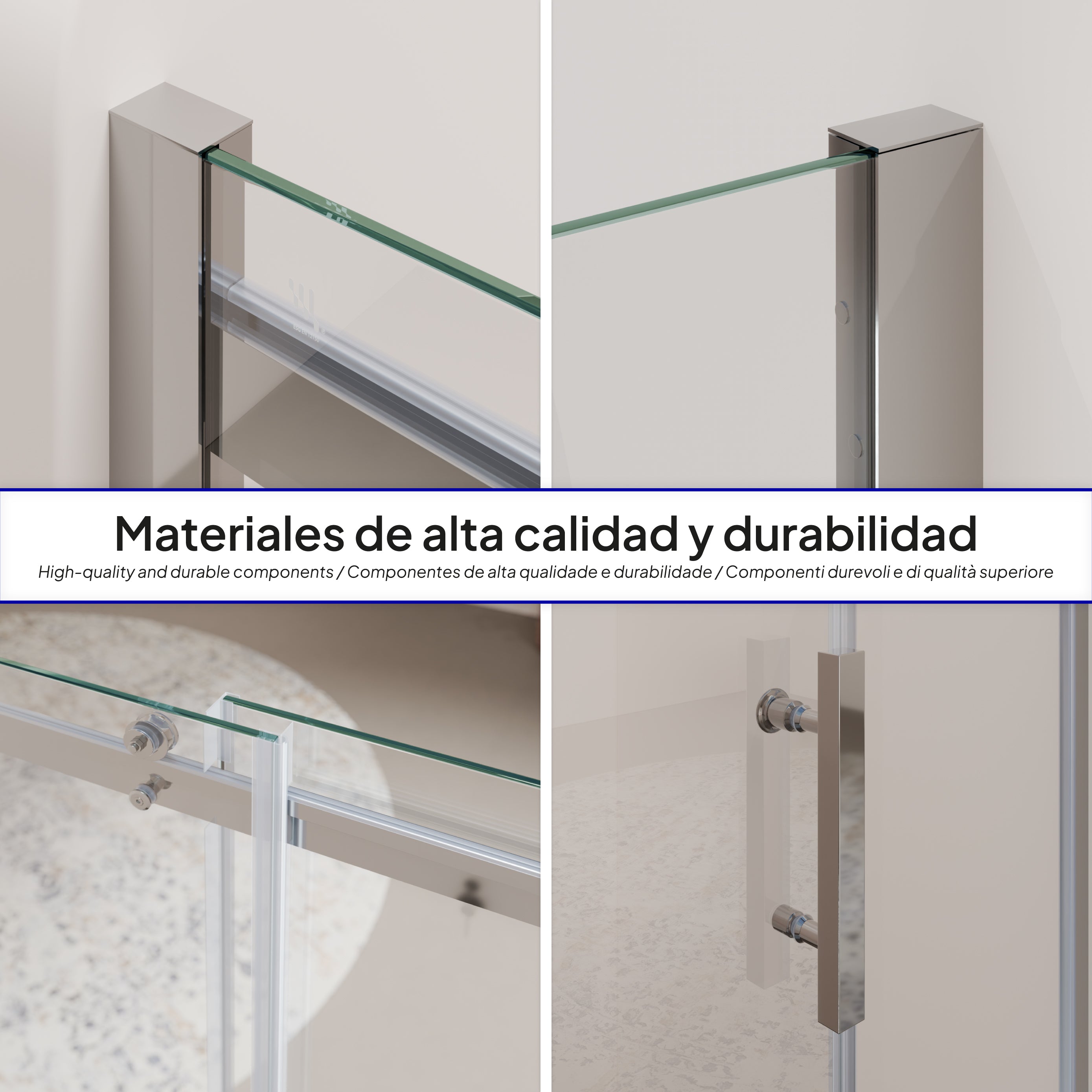 VIOLA - Cabina doccia con porta scorrevole in vetro temperato da 8 mm con altezza di 200 cm