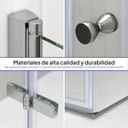 EMMA - Cabine de duche com vidro transparente 6mm - Portas articuladas e perfis em Inox
