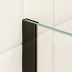 OLIVIA - Pannello Doccia Walk-In in Vetro Parzialmente Satinato 10 mm con Profilo e Barra Stabilizzatrice Nero