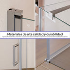 HELLEN - Cabina doccia frontale con porte battenti in vetro temperato e profili in alluminio