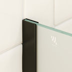 FIONA - Painel de duche walk-in em vidro fosco 10mm com perfil e barra estabilizadora preto