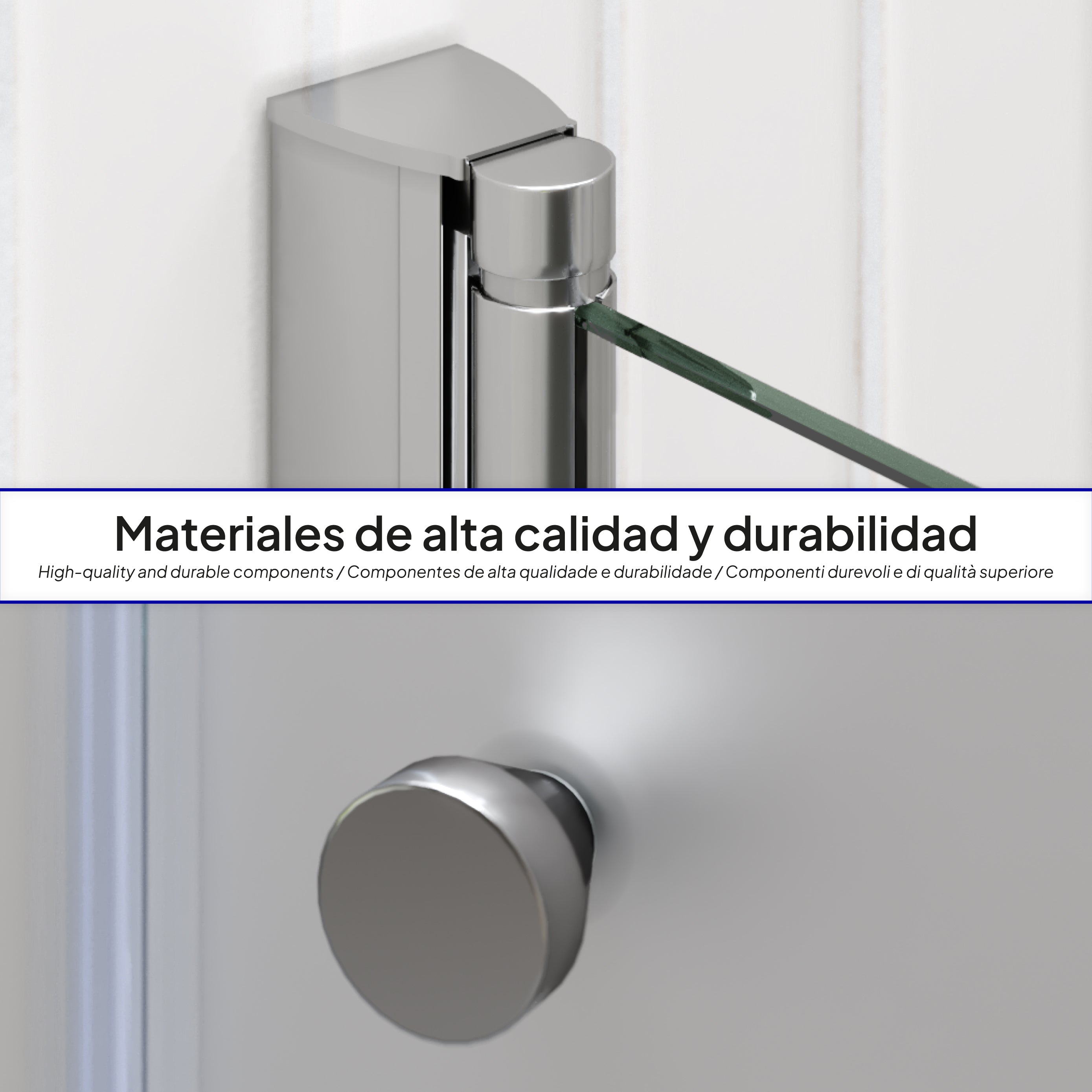 LENA - Frontal de ducha con puertas plegables en vidrio templado parcialmente esmerilado
