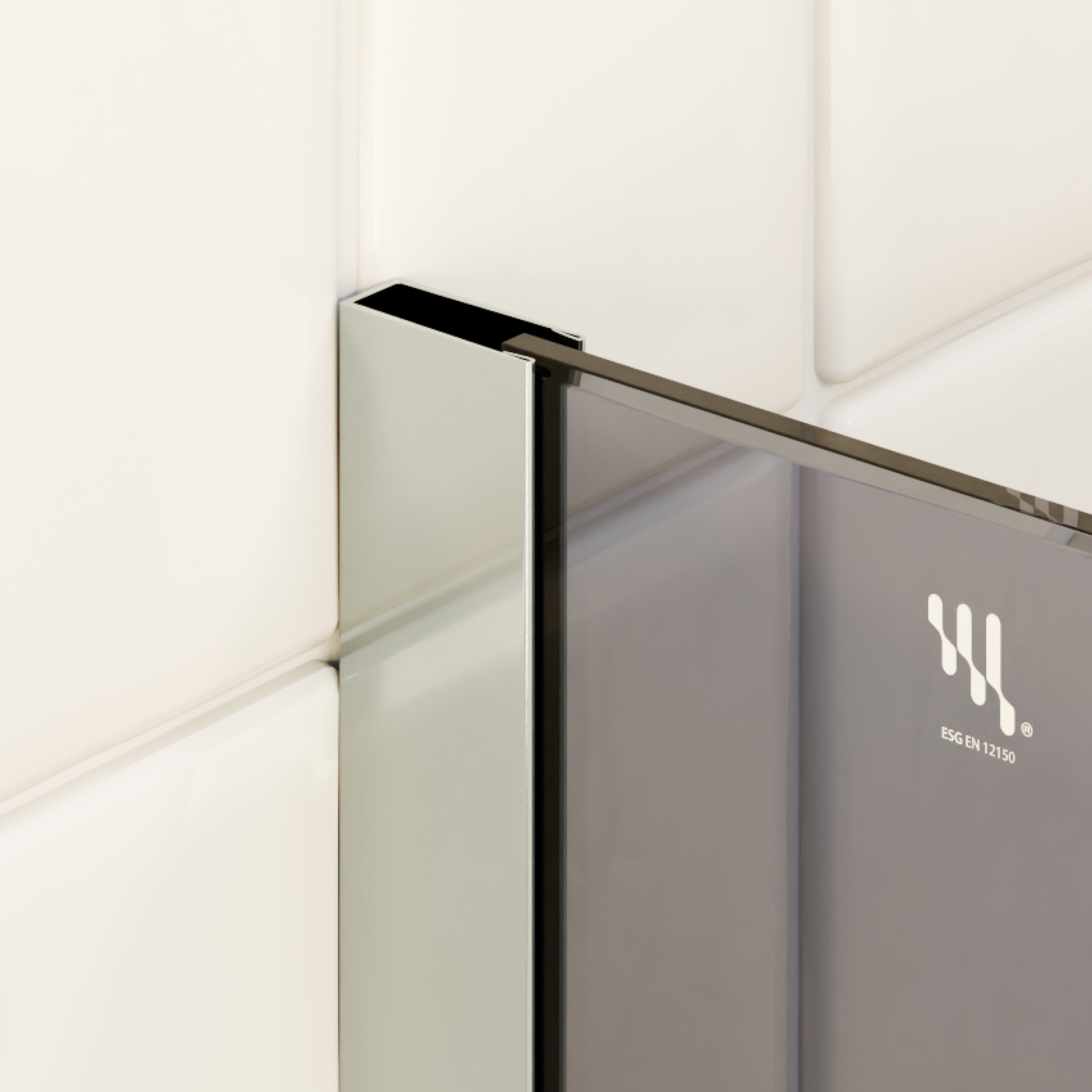 FIONA - Panel de ducha Walk-In en Vidrio Oscurecido 10 mm con perfil y Barra Estabilizadora Cromado