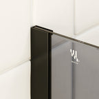 FIONA - Painel de duche walk-in em vidro escurecido 10mm com perfil e barra estabilizadora preto