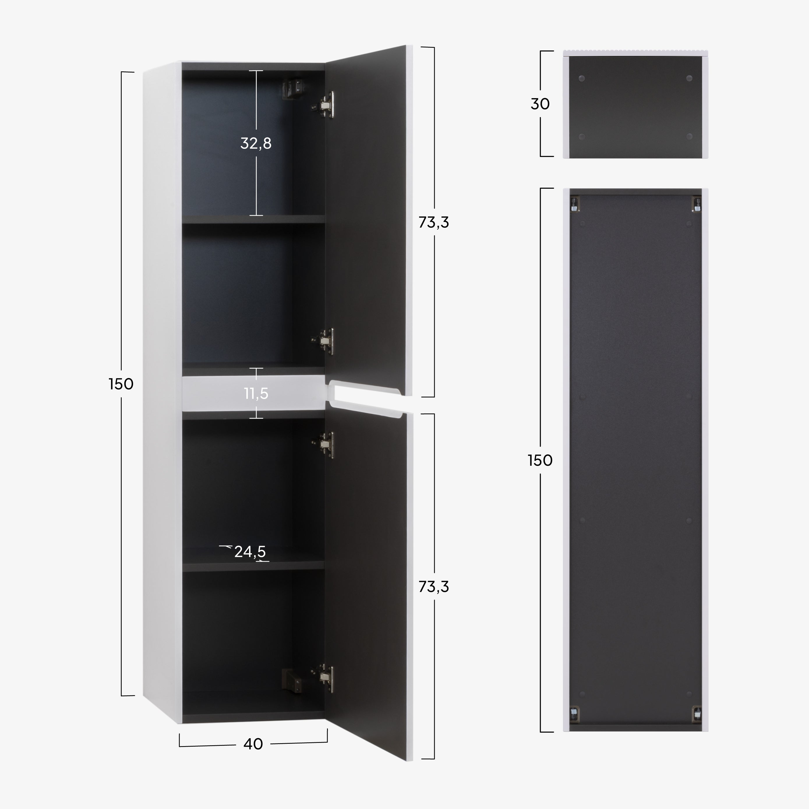 Tália - Mobile laterale sospeso con anta soft-close | Vari Colori