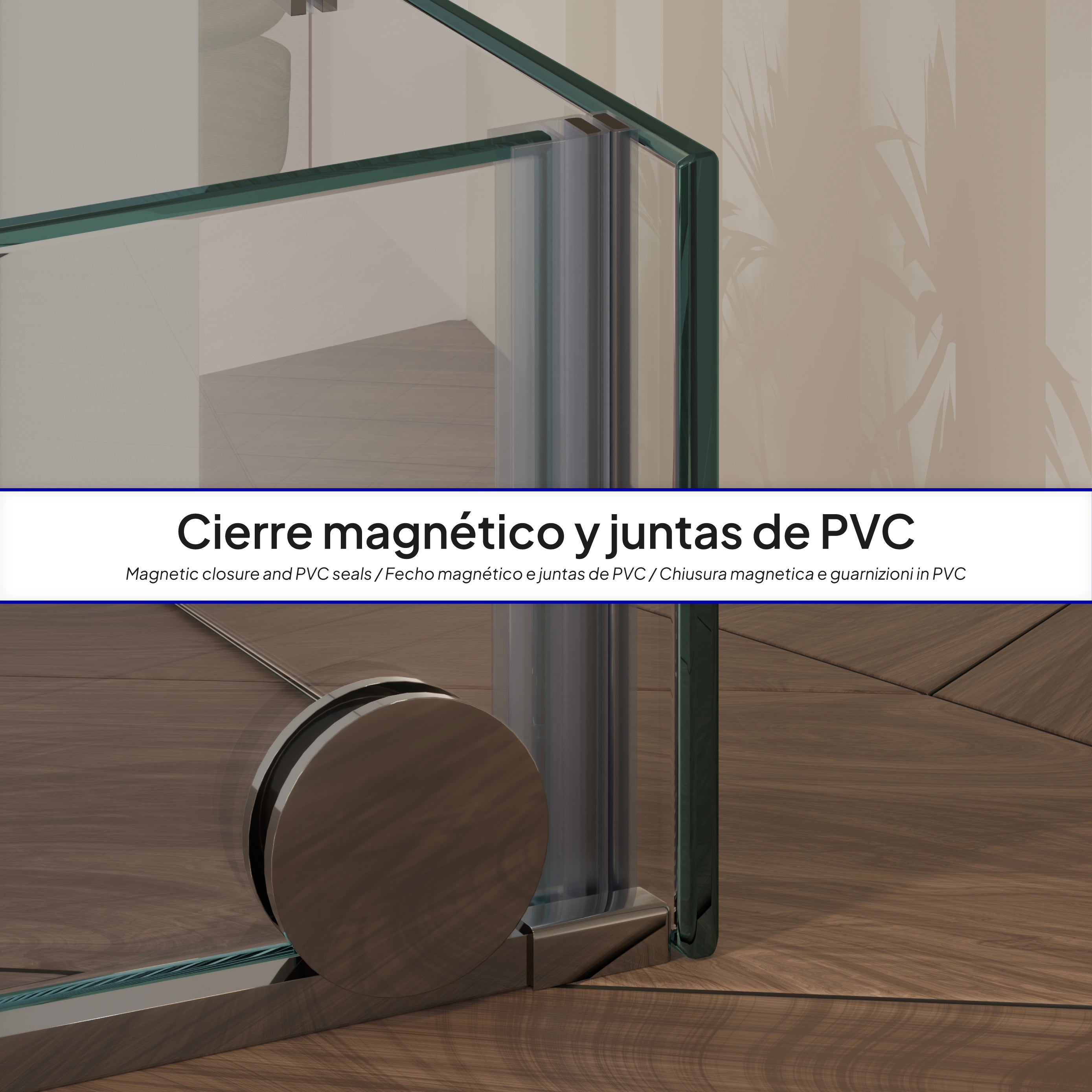 NADINE - Cabina doccia con porta scorrevole in vetro temperato da 8 mm e profili cromati