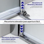 LIMA - Frontal de ducha en vidrio templado esmerilado de 6 mm - Puertas batientes